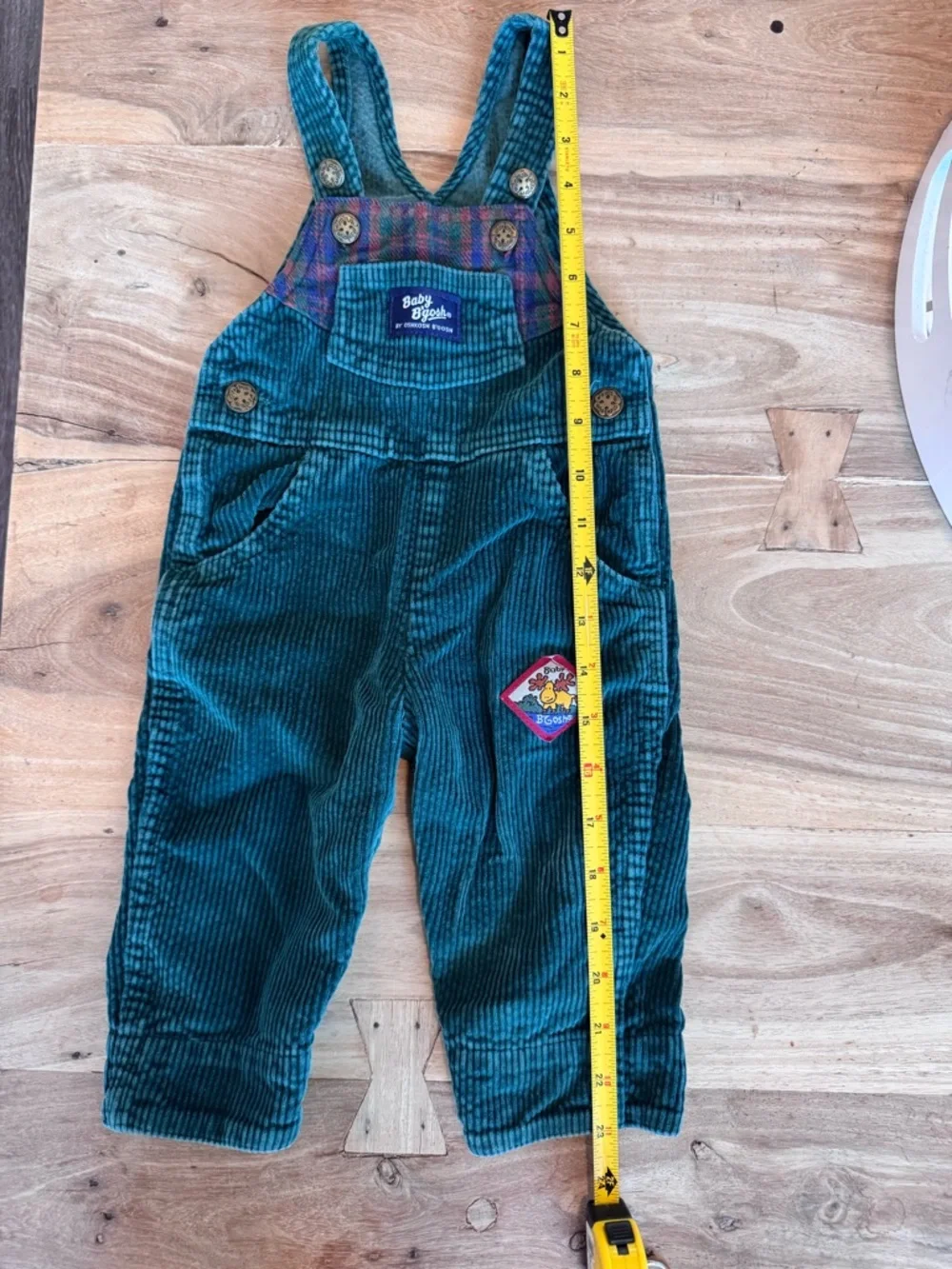 Vintage OshKosh B'gosh emerald green corduroy toddler overalls